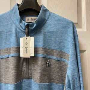 Original Penguin Men's XXL 1/4‎ Zip Mock Neck Stretch Golf Pullover Embriodered